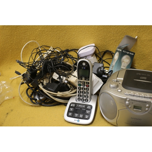 144 - Mixed Bundle of Electricals Including Mag Lite Torch etc