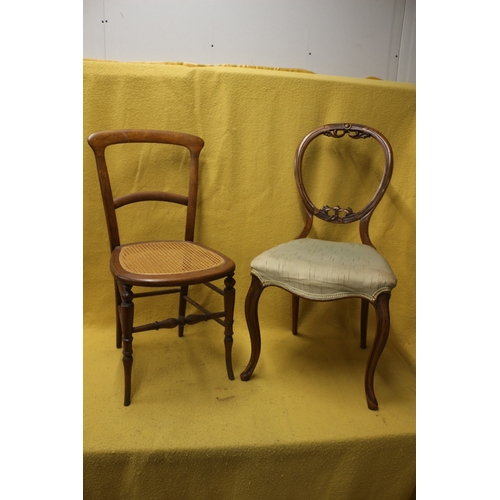 145 - 2 Aged Chairs Including Balloon Back
