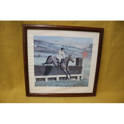 166 - Limited Edition print 285 of 850, signed in pencil by Roy Miller 'Arkle Jumps Clear in the 1965 Chel... 