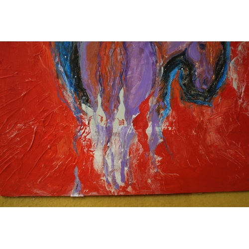 167 - x3 thick painted oil on canvas' 51cm x 51cm