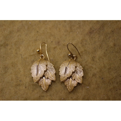 255 - Gold Plated Leaf Style Earrings