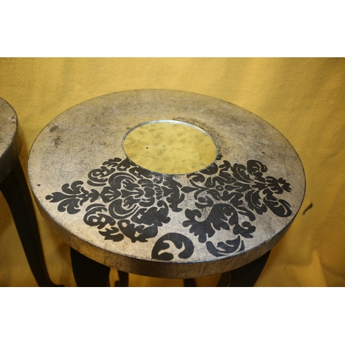 346 - 2 Side Tables with Mirrored Tops, 70.5 cm Tall