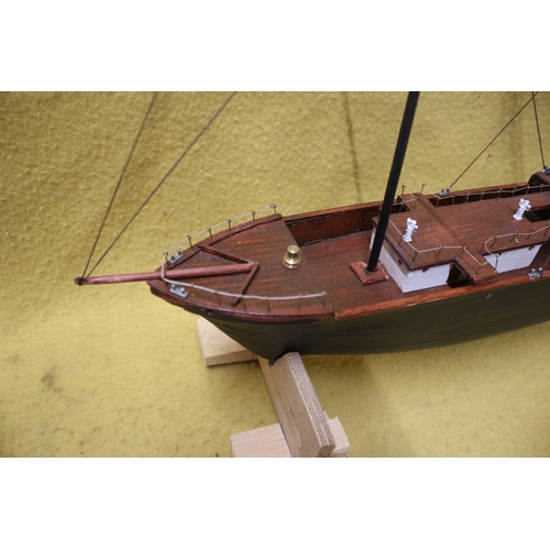 1 - Large hand made Model Ship Galleon on Stand, 65 x 51 cm