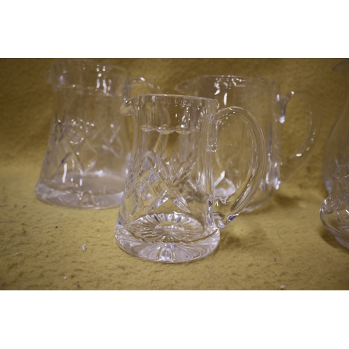 10 - 5 Good Quality Crystal Jugs, Tallest is 19cm
