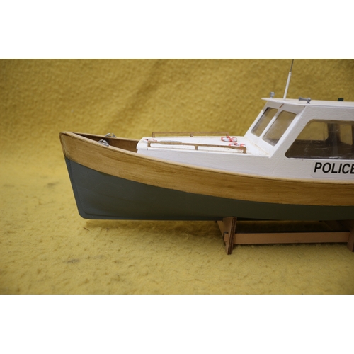 4 - Large hand made Police Launch Model Boat, 40 x 29 cm