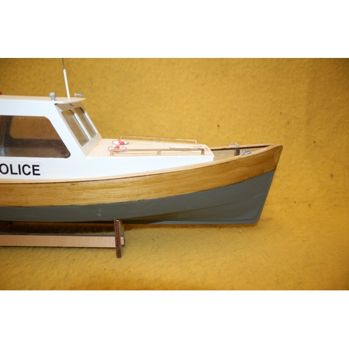 4 - Large hand made Police Launch Model Boat, 40 x 29 cm