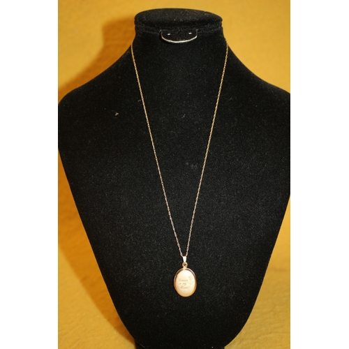 40 - 9ct 375 Gold Necklace and Locket Pendant 