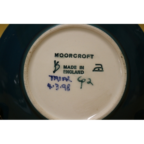 8 - Moorcroft Pin Dish, Trial Piece 4.3.95, 12cm Diameter