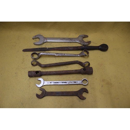 28 - Large Tools Including Large King Dick Spanner head 2 1/4 inch one end, Fork for Scale