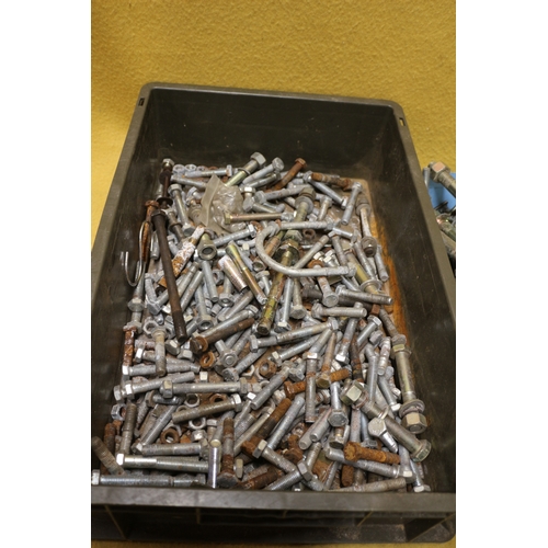 49 - Huge Tray of Large Nuts and Bolts, Plus Other Fixtures and Fittings