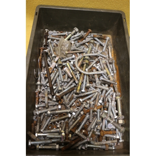 49 - Huge Tray of Large Nuts and Bolts, Plus Other Fixtures and Fittings