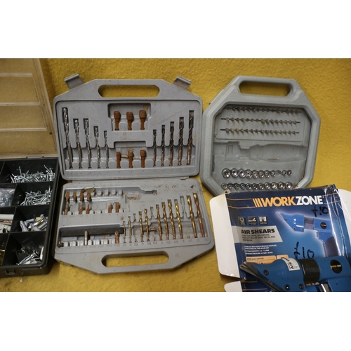 52 - 3x Tool Cases with Fittings/Drill Bits/Sockets plus Air Shears