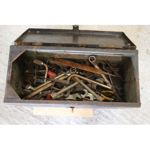 58 - Very Heavy Metal Tool Box with Tools