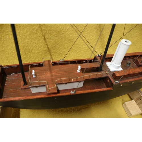 142 - Large hand made Model Ship Galleon on Stand, 65 x 51 cm