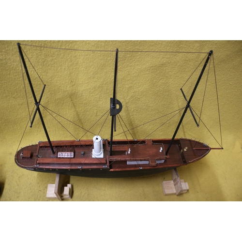 142 - Large hand made Model Ship Galleon on Stand, 65 x 51 cm