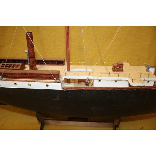 141 - Large hand made Model Ship, Galleon, 66 x 48 cm