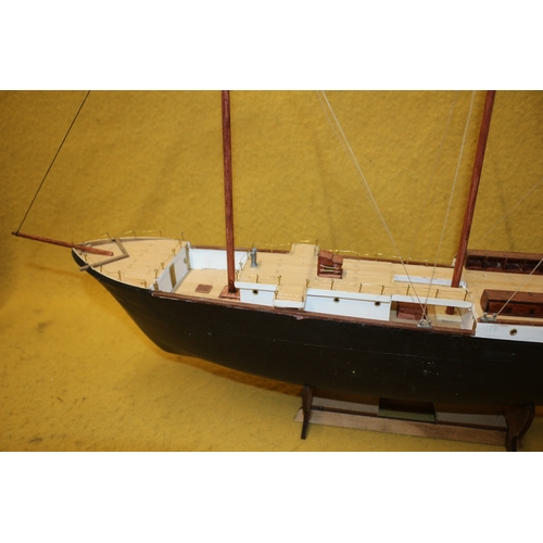 141 - Large hand made Model Ship, Galleon, 66 x 48 cm