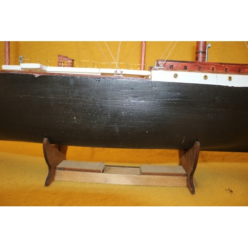 141 - Large hand made Model Ship, Galleon, 66 x 48 cm