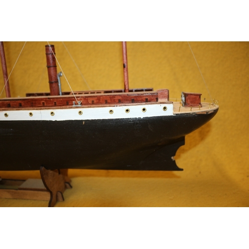 141 - Large hand made Model Ship, Galleon, 66 x 48 cm