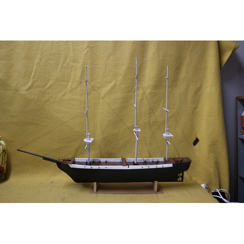 139 - Huge hand made Model Boat, Galleon Ship, 98 x 73.5 cm