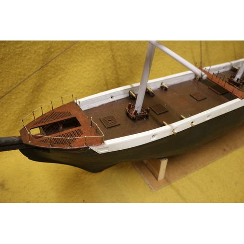 139 - Huge hand made Model Boat, Galleon Ship, 98 x 73.5 cm