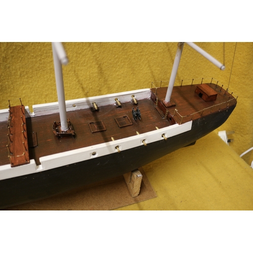 139 - Huge hand made Model Boat, Galleon Ship, 98 x 73.5 cm