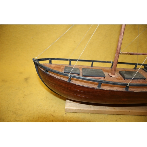 137 - Hand made Model Boat, 23 x 32.5cm