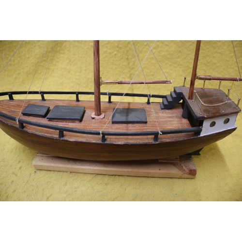 137 - Hand made Model Boat, 23 x 32.5cm