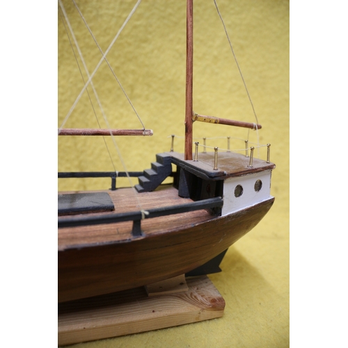 137 - Hand made Model Boat, 23 x 32.5cm