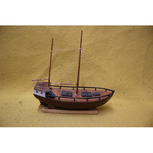 137 - Hand made Model Boat, 23 x 32.5cm