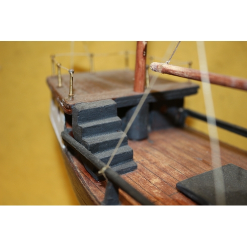 137 - Hand made Model Boat, 23 x 32.5cm