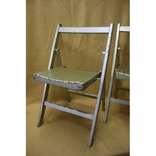 212 - Pair of Wooden Golden Painted Folding Chairs