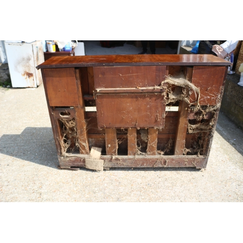 216 - Vintage Upright Piano Which Has Been Converted Into a Desk, No Inners, Loose Top Piece