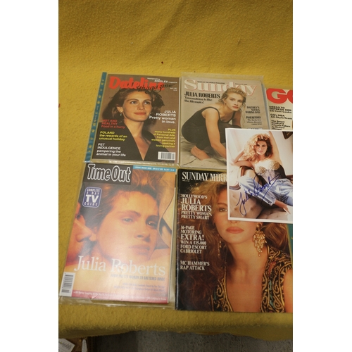 225 - Collection of Julia Roberts Magazines and Signed Photo