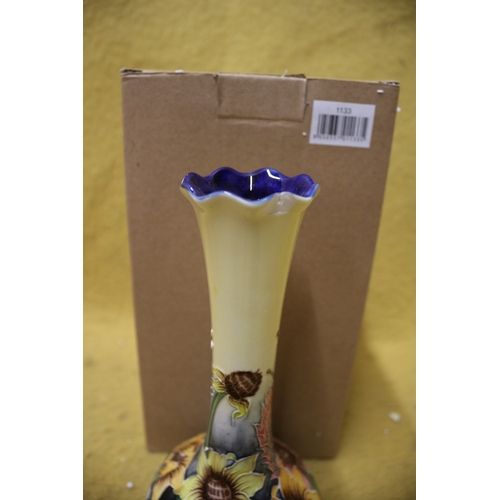 103 - Old Tupton Ware Summer Bouquet Bud Vase, 21cm tall