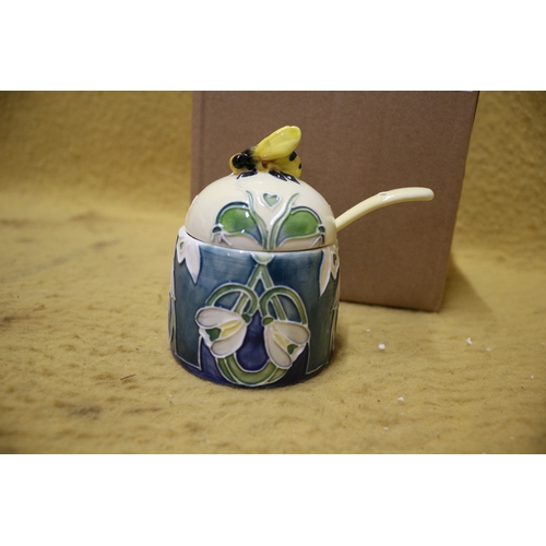 104 - Old Tupton Ware Snowdrop HoneyJar, 10cm Tall