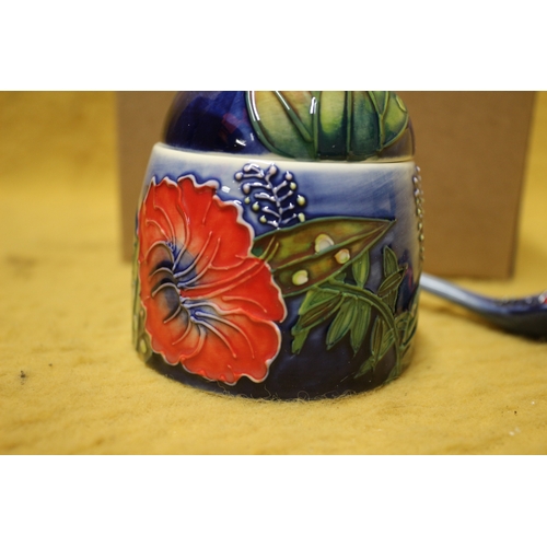 99 - Old Tupton Ware Hibiscus HoneyJar, 10cm tall