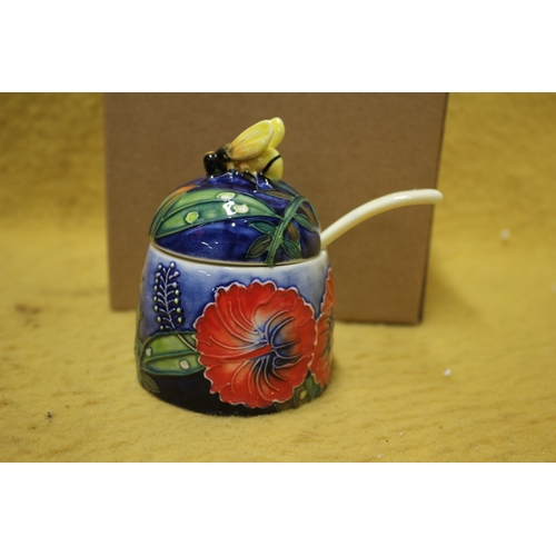 99 - Old Tupton Ware Hibiscus HoneyJar, 10cm tall