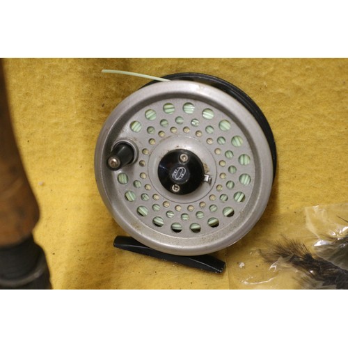 123 - Fly Fishing Gear, including Daiwa Graphite Sensor Delux Fly Rod (appears to be carbon fibre) with Ri... 