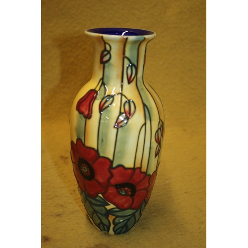 96 - Old Tupton Ware Yellow Poppy Vase, 22cm