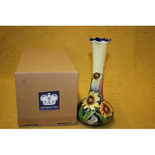 103 - Old Tupton Ware Summer Bouquet Bud Vase, 21cm tall