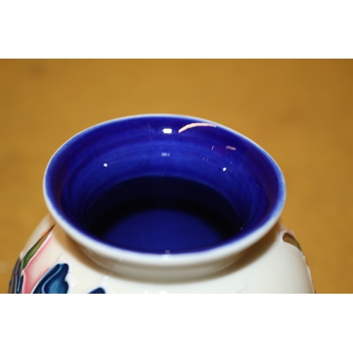 113 - Old Tupton Ware Tube Lined Blue Iris Vase 10.5cm