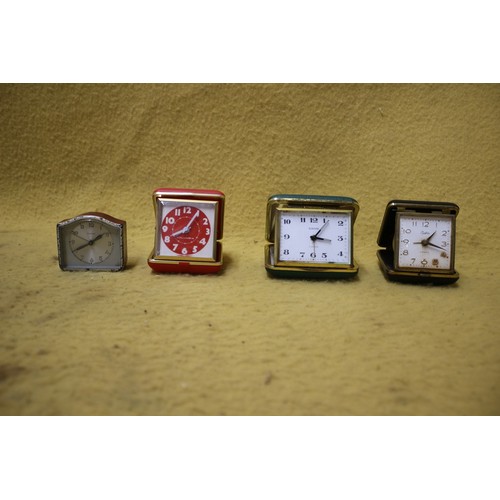 21 - 4 Vintage Travel Clocks Including highly collectable Mauthe