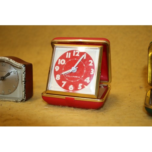 21 - 4 Vintage Travel Clocks Including highly collectable Mauthe