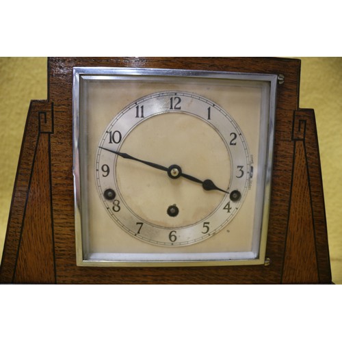 24 - Art Deco Mantle Clock with inlay, 32.5cm