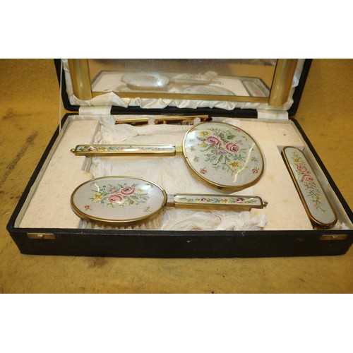 46 - Vintage Travel Dressing Table Set