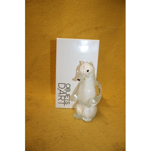 57 - Objets D'Art Glass Bear, Approx. 18 cm Tall