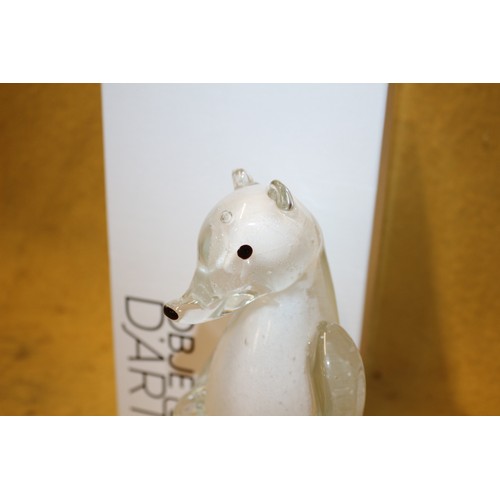 57 - Objets D'Art Glass Bear, Approx. 18 cm Tall