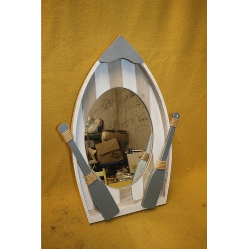 66 - Boat Style Mirror, 52cm tall