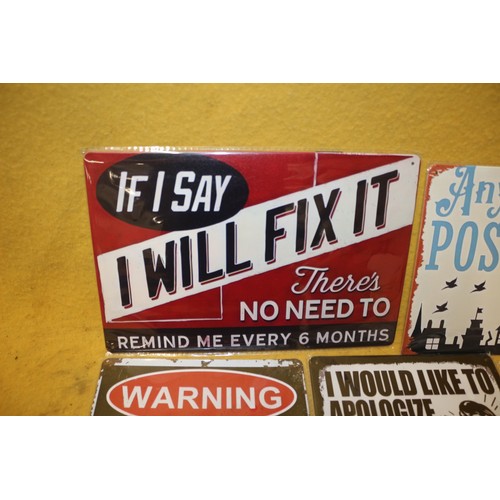 70 - 5 New Metal Signs, 20 x 30 cm